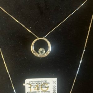 14 k white gold necklace